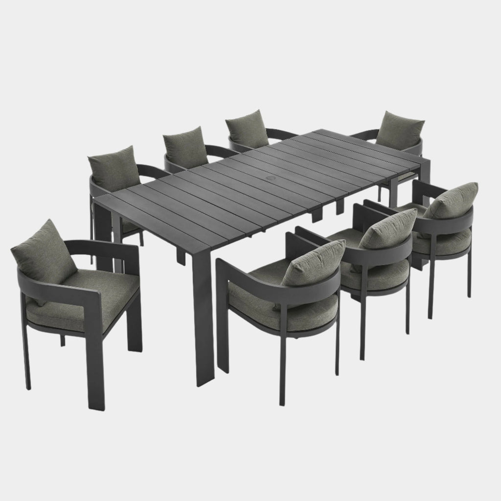 Tahoe 9-Piece Outdoor Patio Aluminum Dining