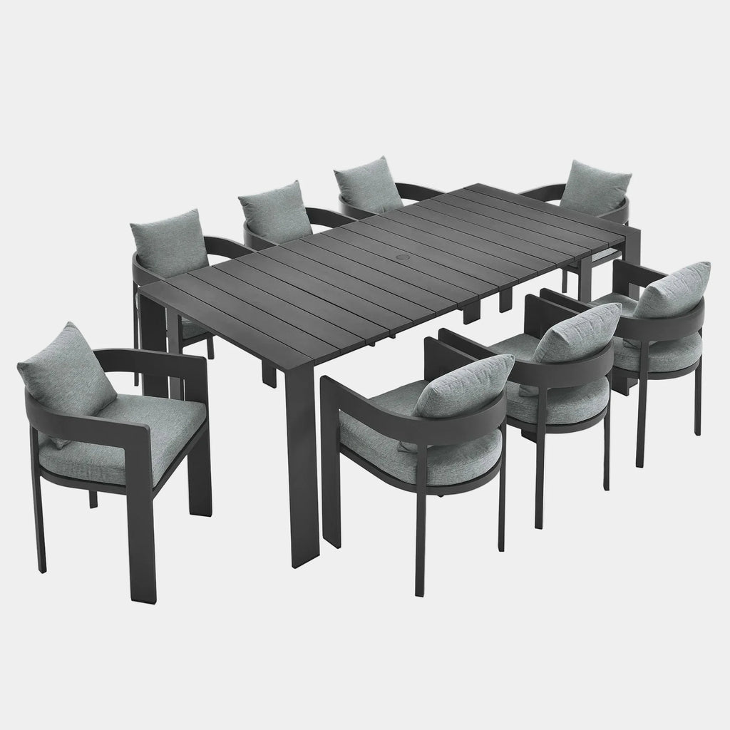 Tahoe 9-Piece Outdoor Patio Aluminum Dining