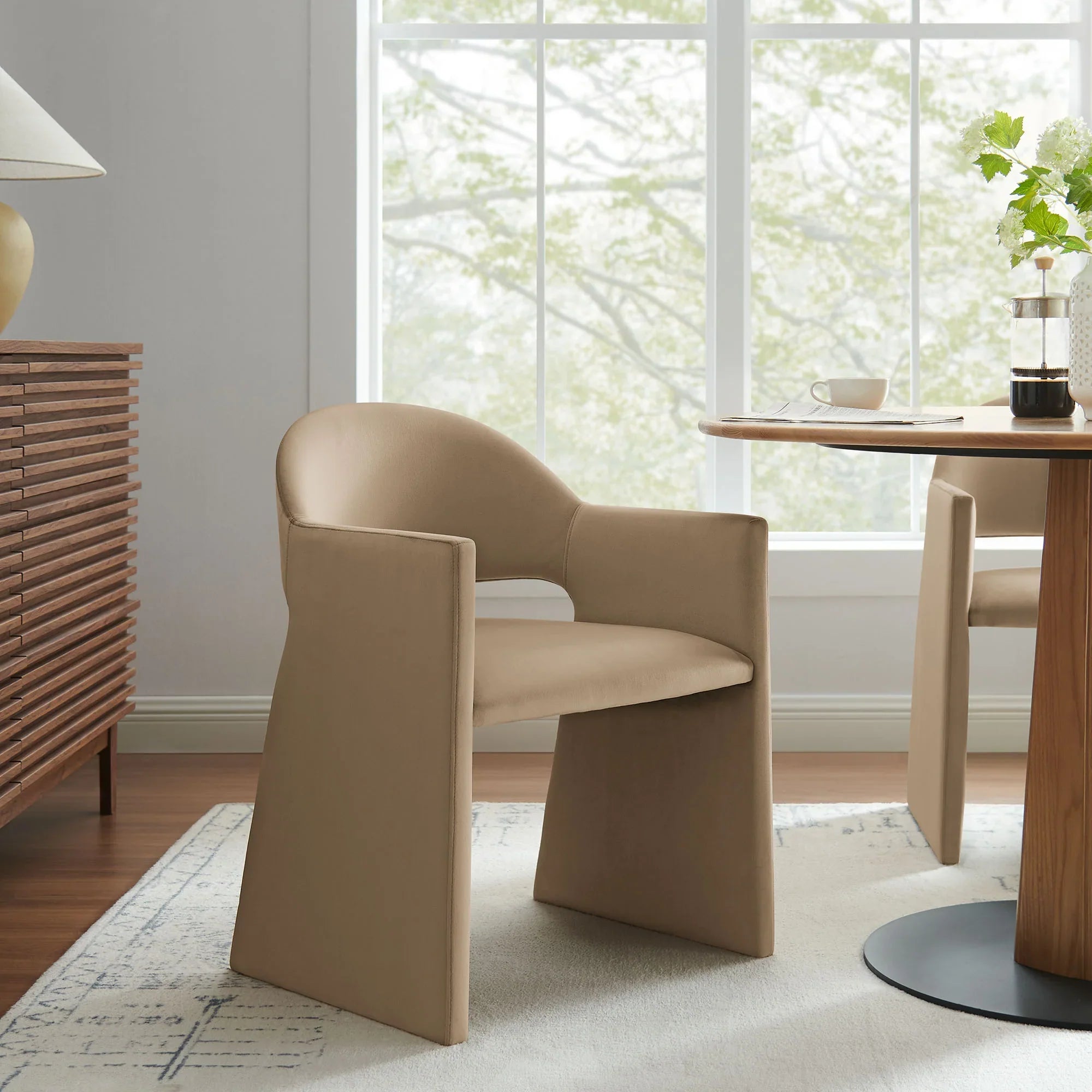 Talia Performance Velvet Dining Armchair