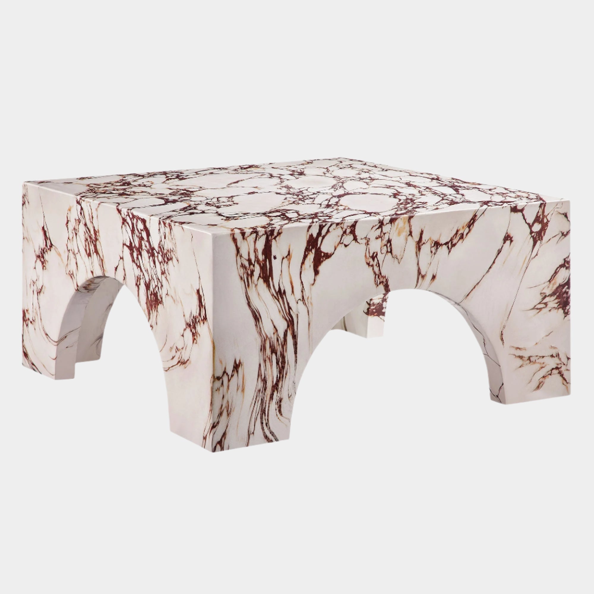 Valen Indoor - Outdoor Patio Arched Concrete Coffee Table