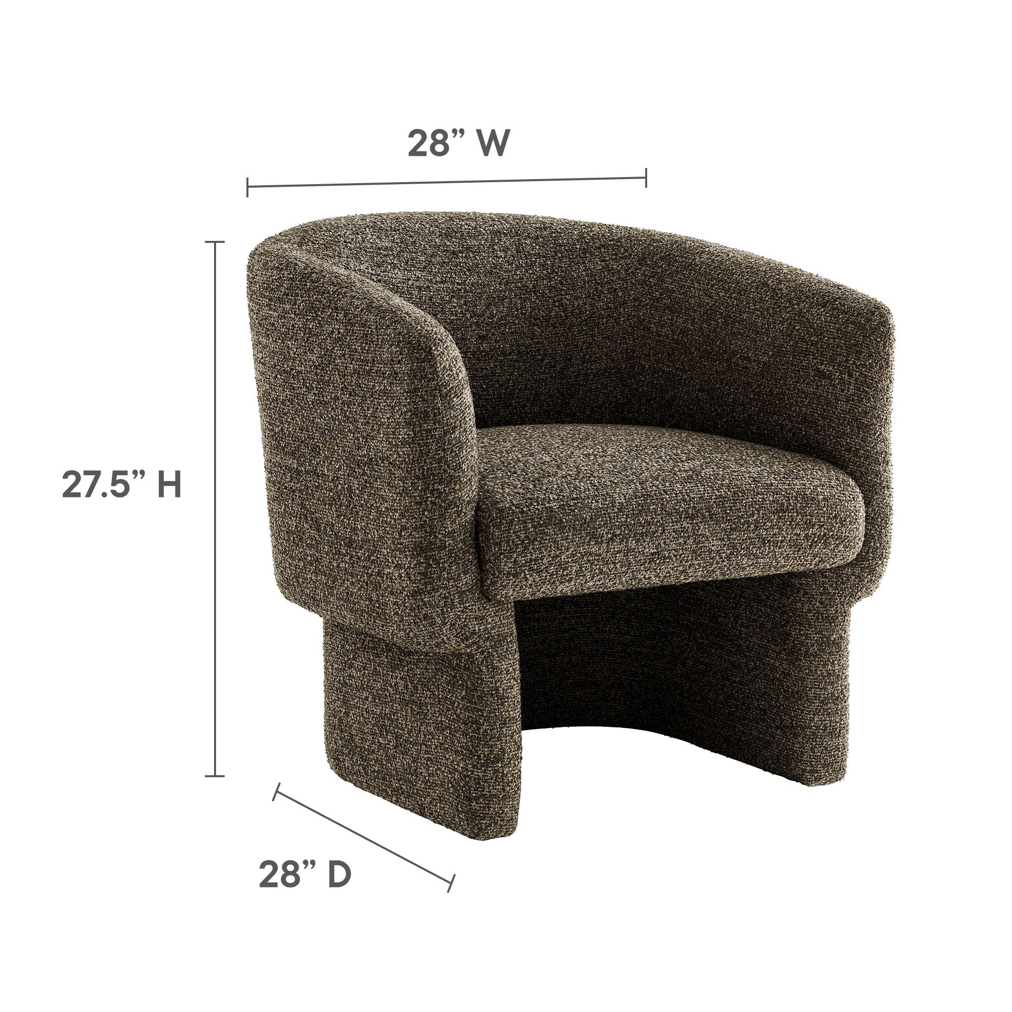 Muse Boucle Fabric Barrel Accent Chair