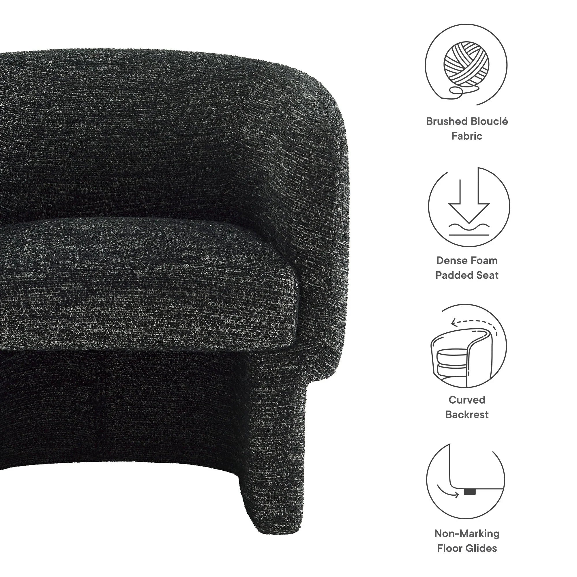 Muse Boucle Fabric Barrel Accent Chair