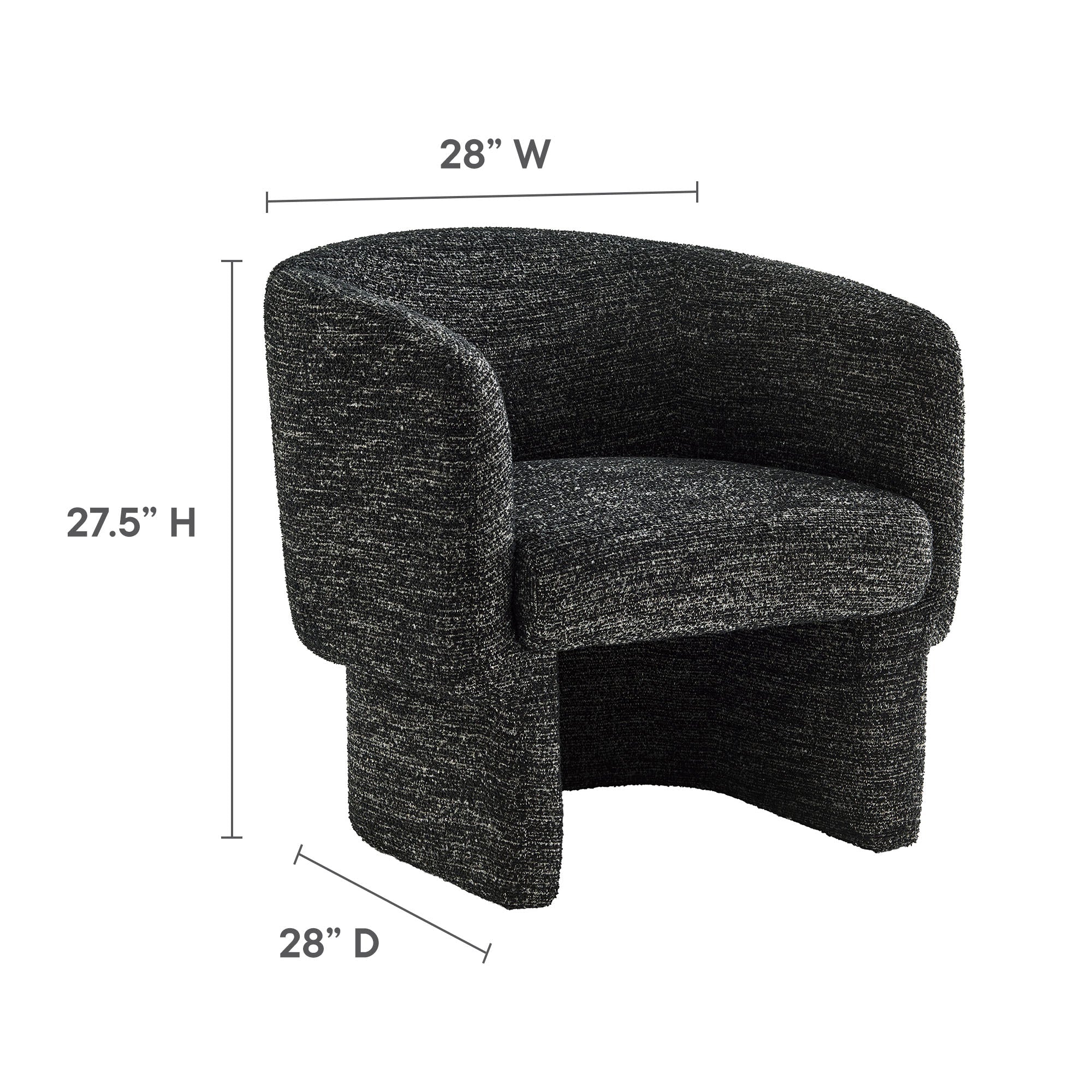 Muse Boucle Fabric Barrel Accent Chair