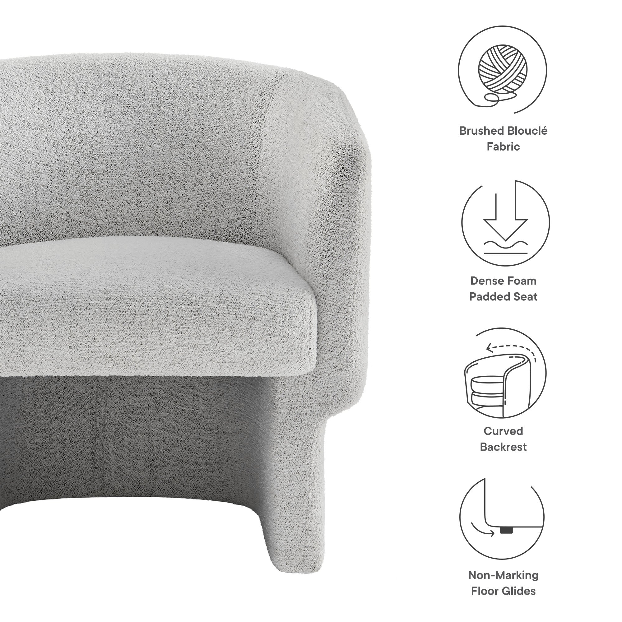 Muse Boucle Fabric Barrel Accent Chair
