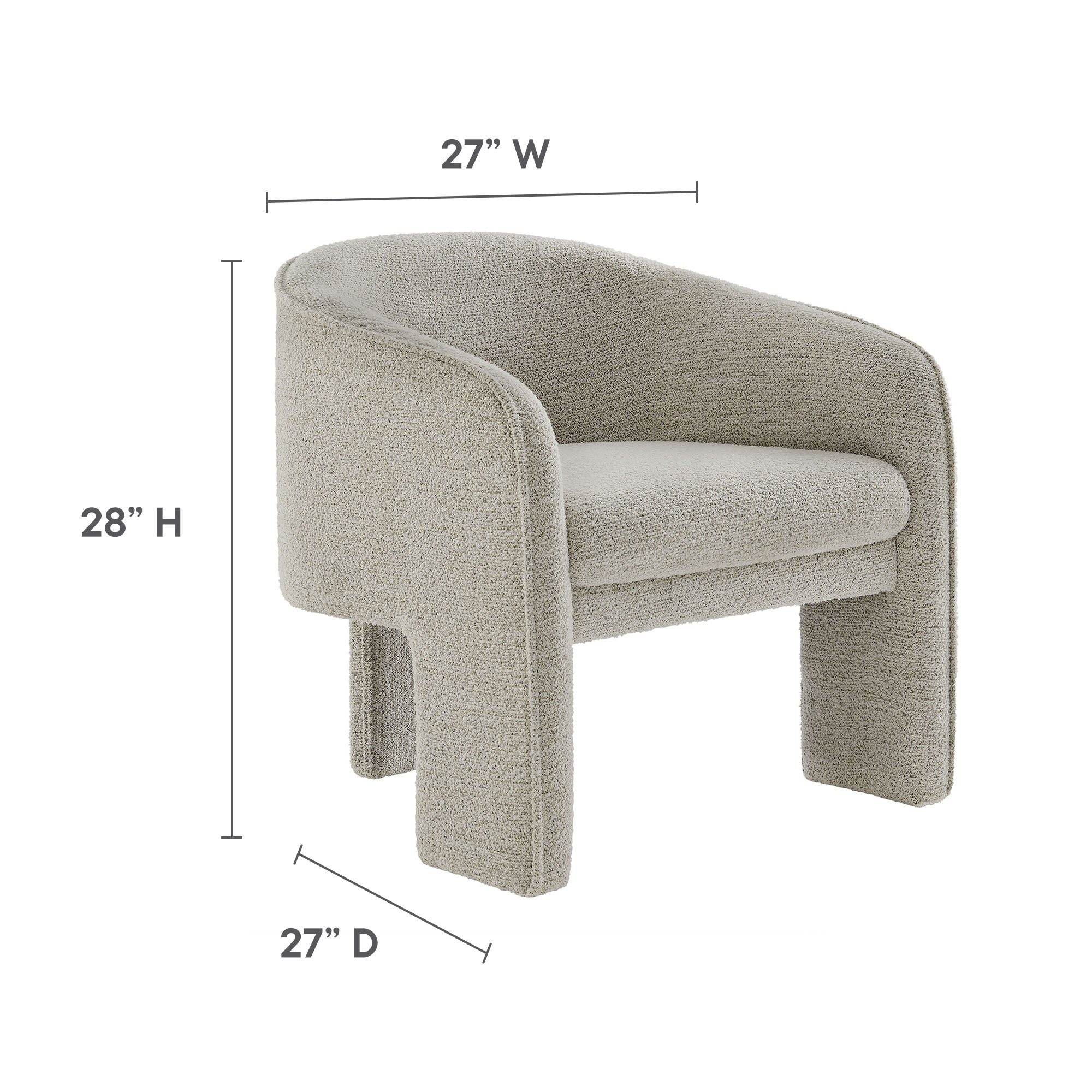 Greer Boucle Fabric Upholstered Accent Armchair