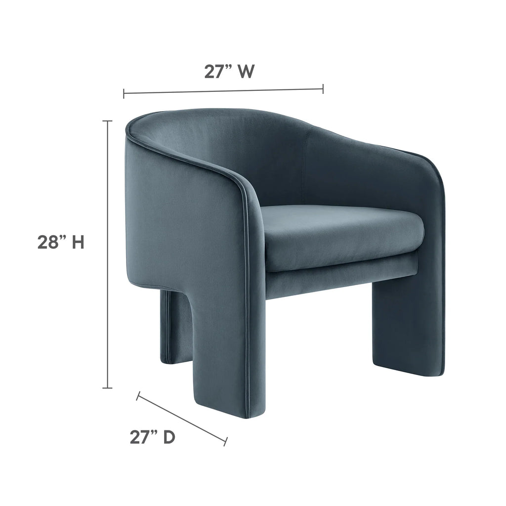 Greer Performance Velvet Upholstered Accent Armchair