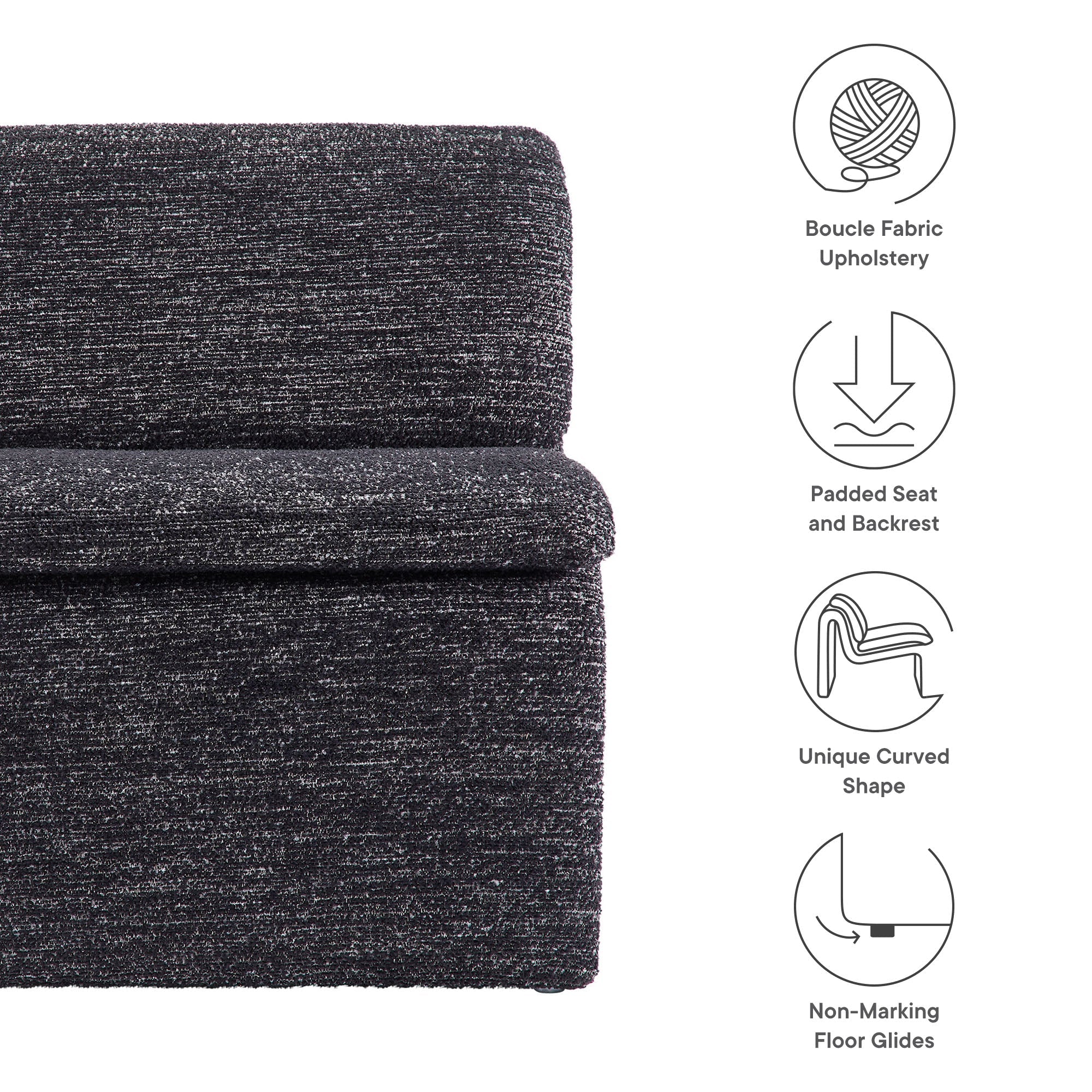 Lume Boucle Upholstered Armless Accent Chair
