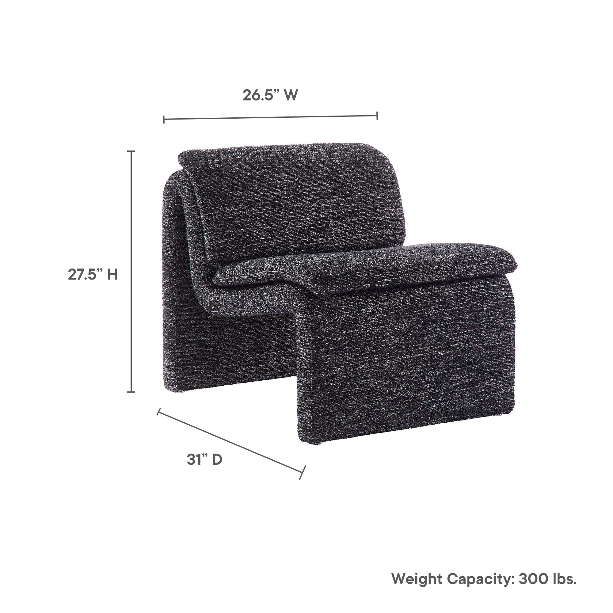 Lume Boucle Upholstered Armless Accent Chair