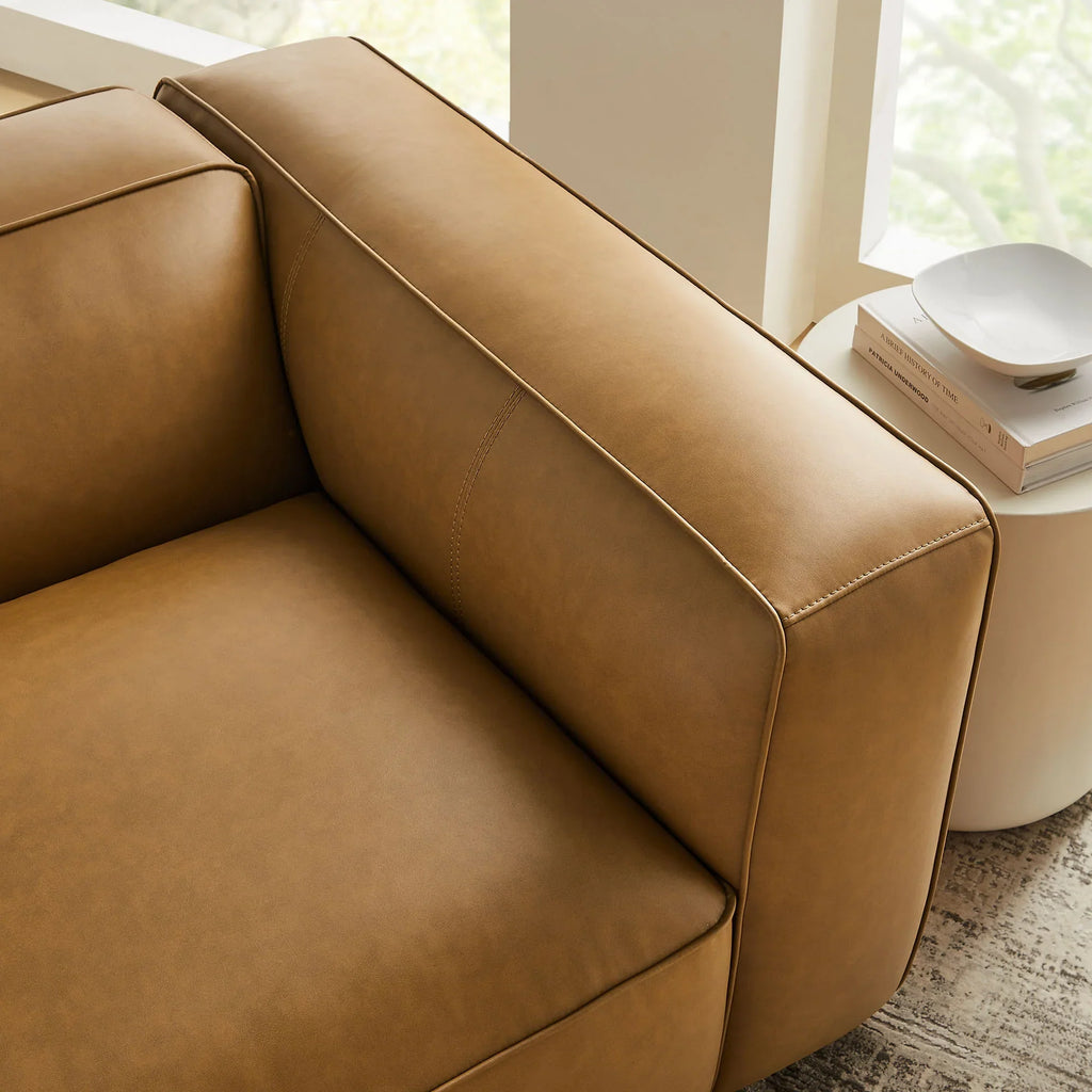 Auren Upholstered Vegan Leather Modular Right Armchair