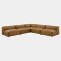Auren 5-Piece Upholstered Armless L-Shaped Vegan Leather Modular Sofa