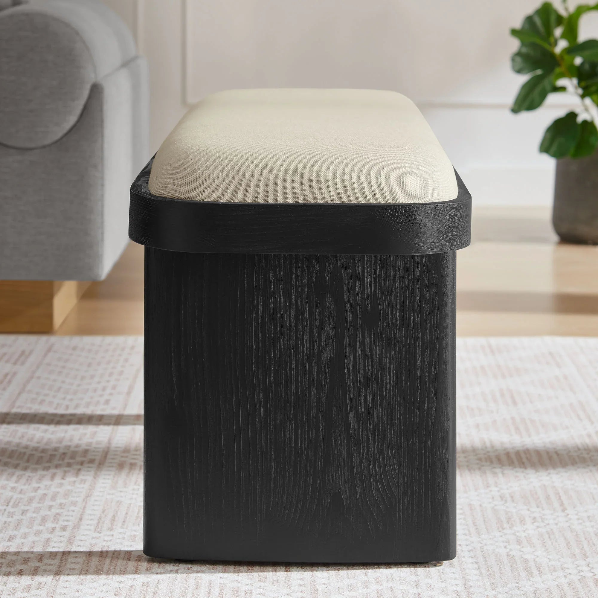 Iver 43" Upholstered Wood Accent Bench