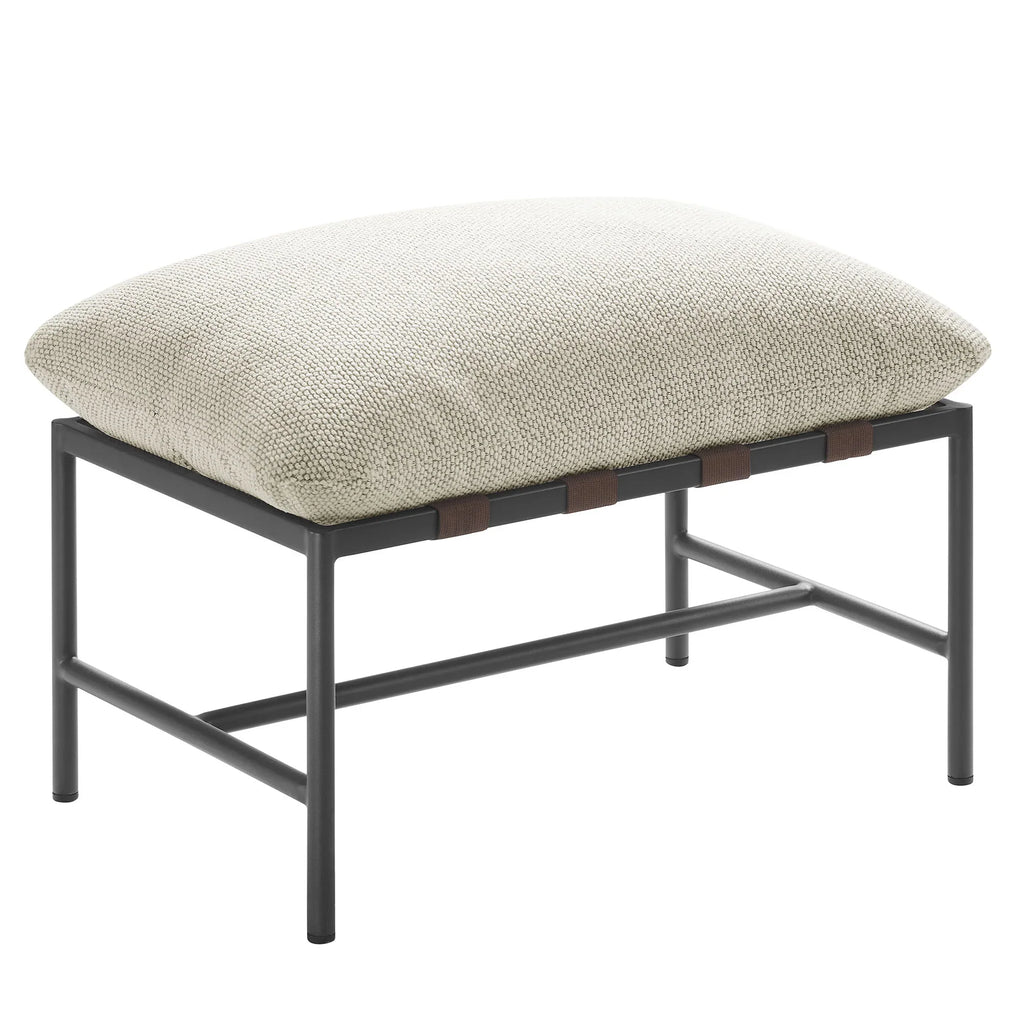 Raya Outdoor Patio Boucle Lounge Chair and Ottoman
