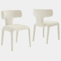 Stellan Curved Back Boucle Upholstered Dining Chair Set of Two