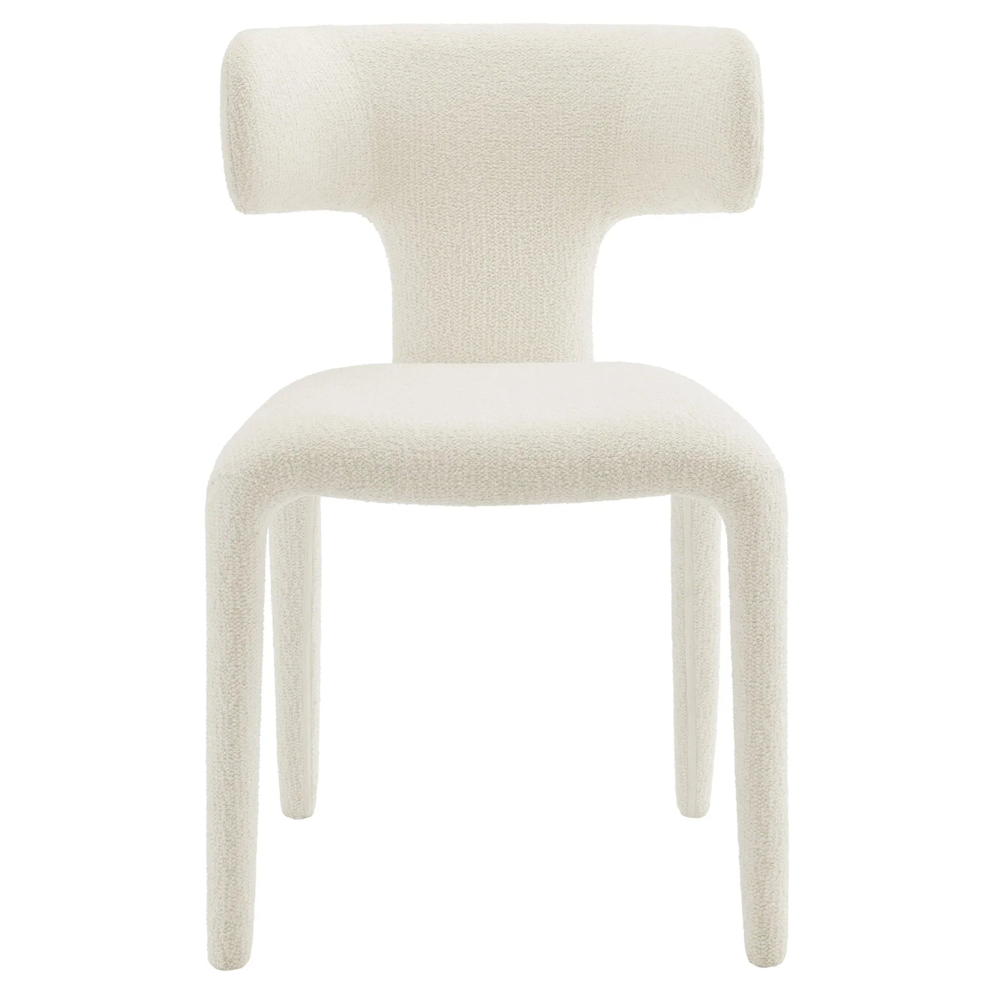 Stellan Curved Back Boucle Upholstered Dining Chair Set of Two