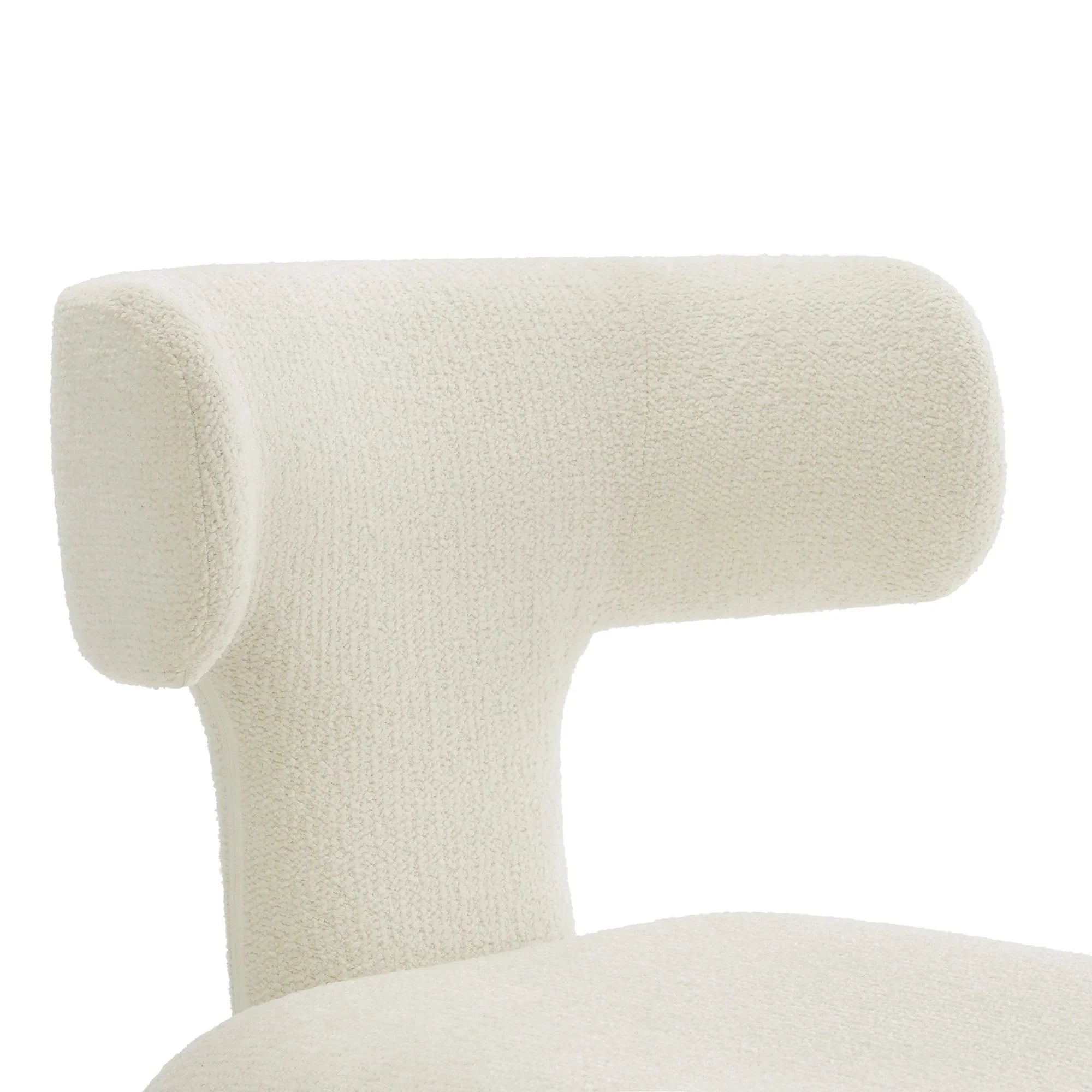Stellan Curved Back Boucle Upholstered Dining Chair Set of Two