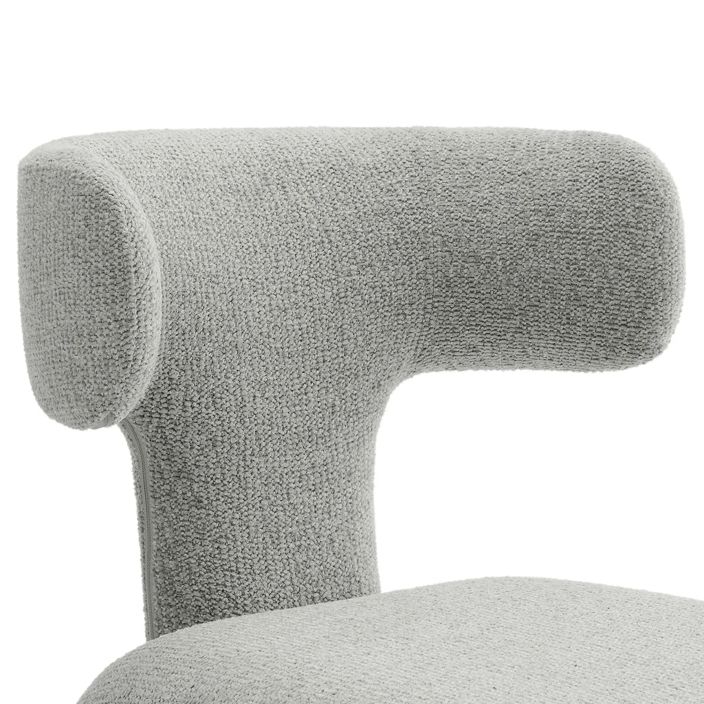 Stellan Curved Back Boucle Upholstered Dining Chair Set of Two