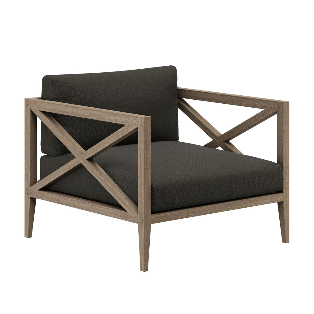 Northlake 3-Piece Outdoor Teak Wood Furniture Set with Armchair and Side Table