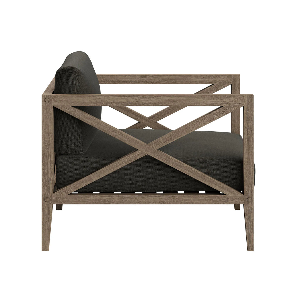 Northlake 3-Piece Outdoor Teak Wood Furniture Set with Armchair and Side Table