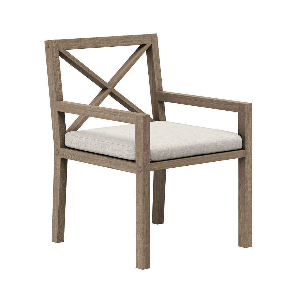 Northlake 7-Piece Outdoor Patio Teak Wood Dining Set in Weathered Gray