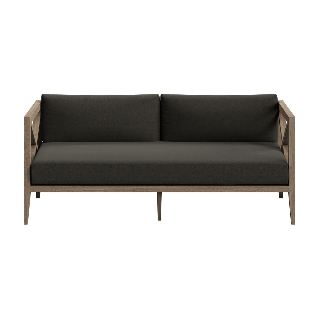 Northlake Outdoor Teak Wood Loveseat and Ottoman Set