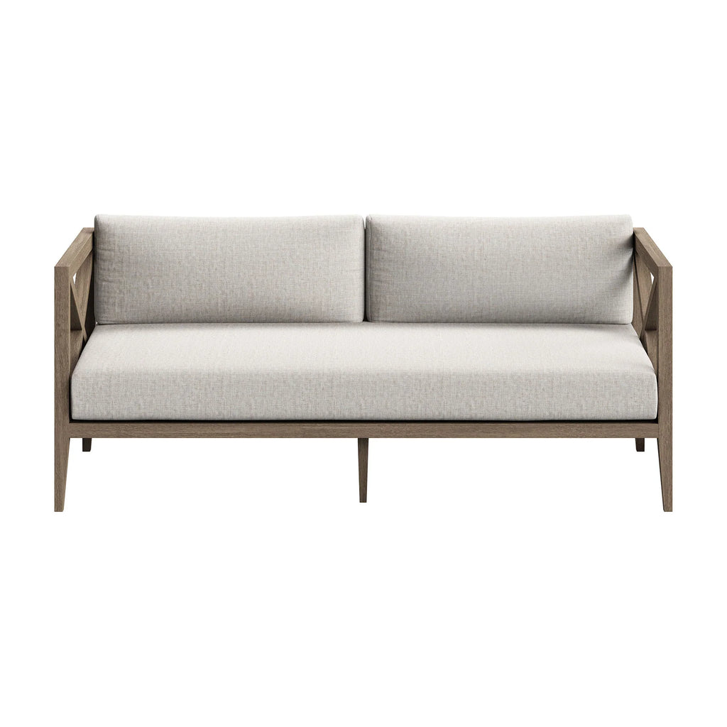 Northlake Outdoor Teak Wood Loveseat and Ottoman Set