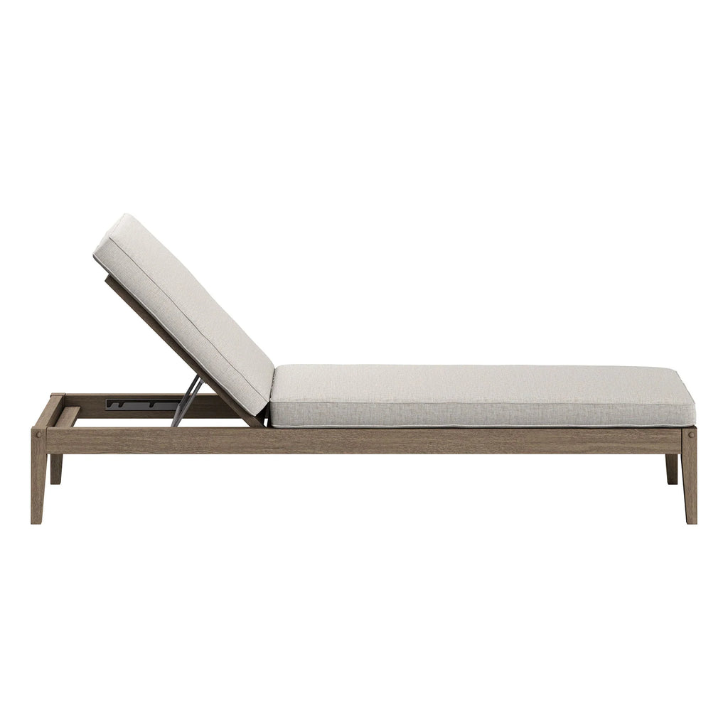 Northlake 3-Piece Outdoor Teak Wood Furniture Set with Chaise Lounges and Side Table