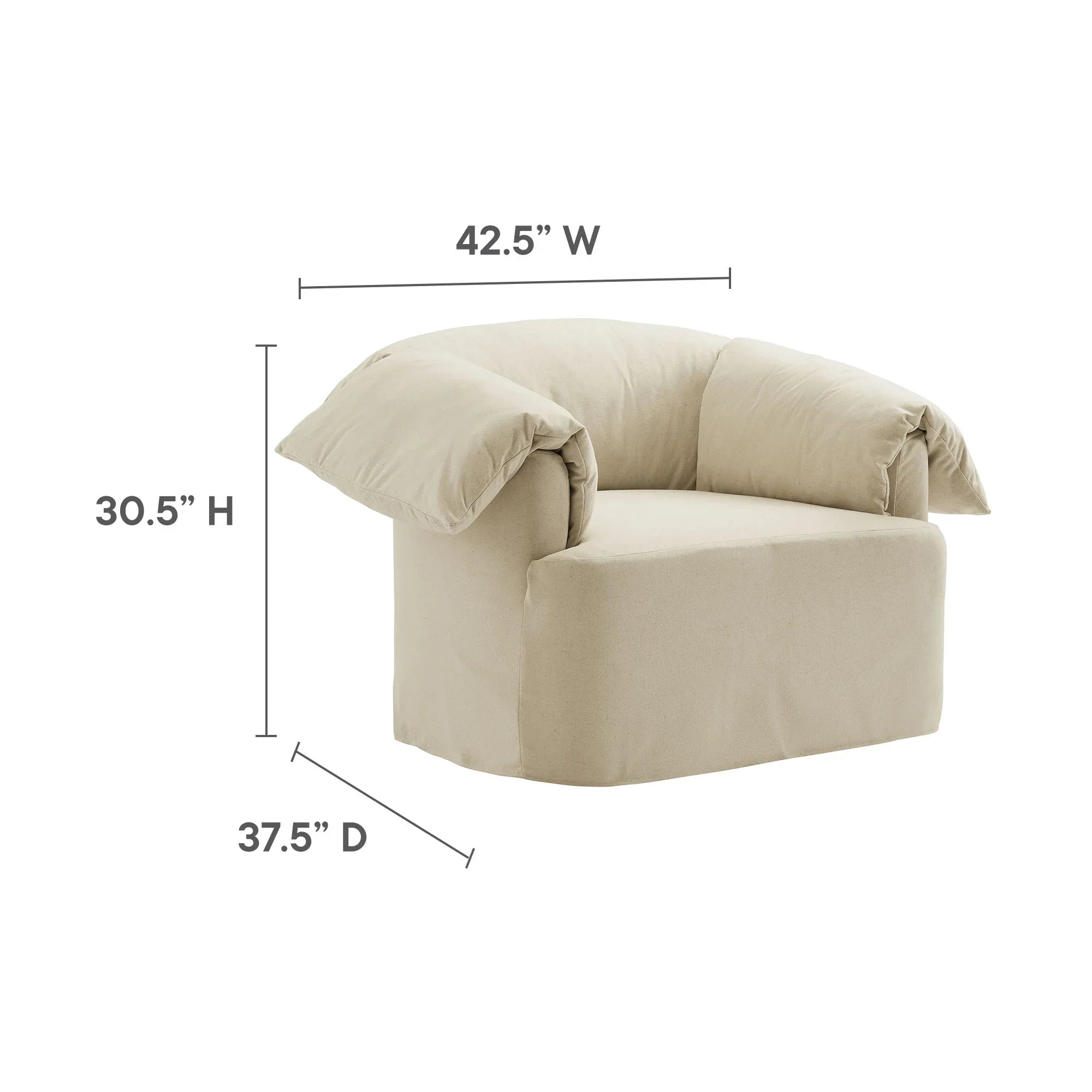 Lark Slipcovered Fabric Oversized Armchair