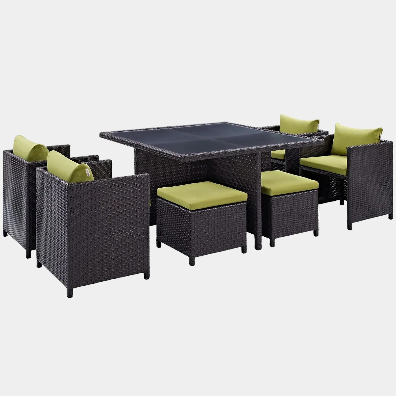 Inverse 9 Piece Outdoor Patio Dining Set