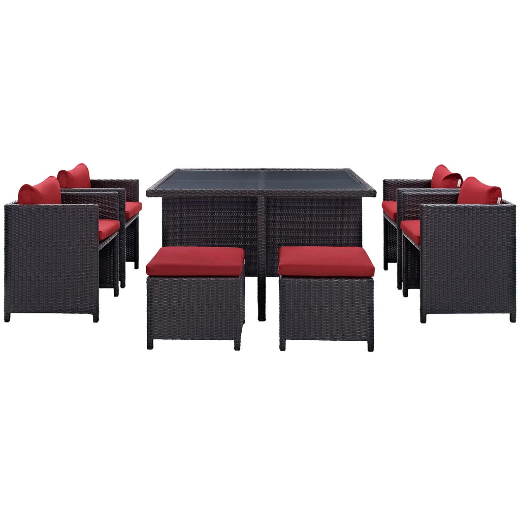 Inverse 9 Piece Outdoor Patio Dining Set