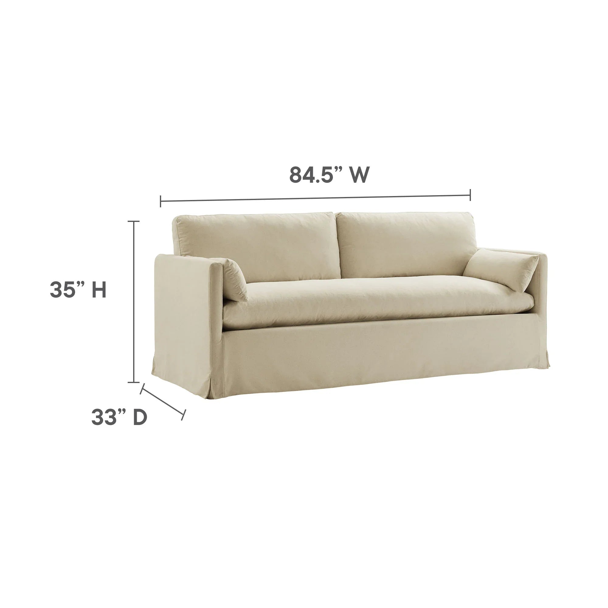 Wellfleet 85" Slipcovered Fabric Sofa