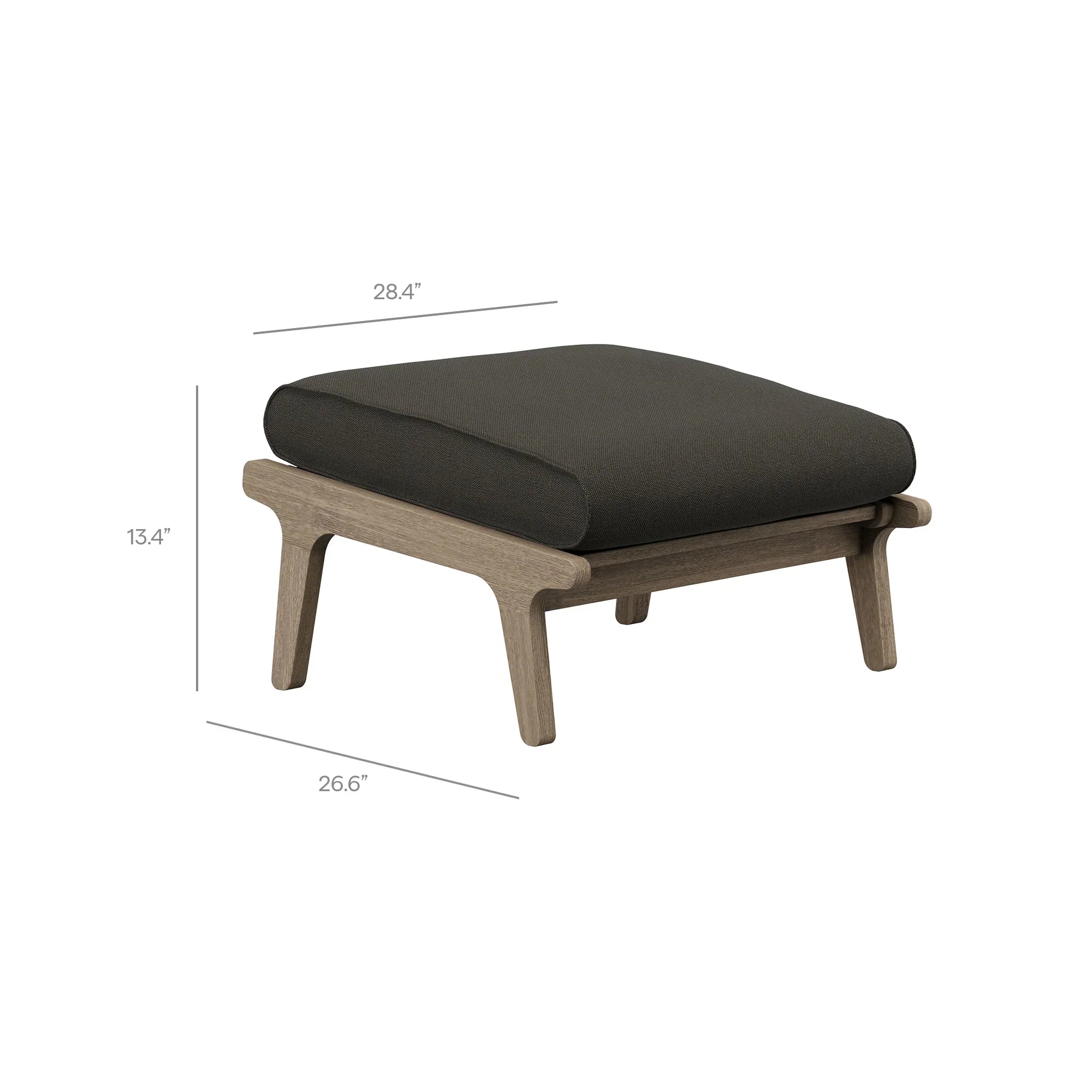 Saratoga Outdoor Patio Teak Wood Chair and Ottoman Set in Weathered