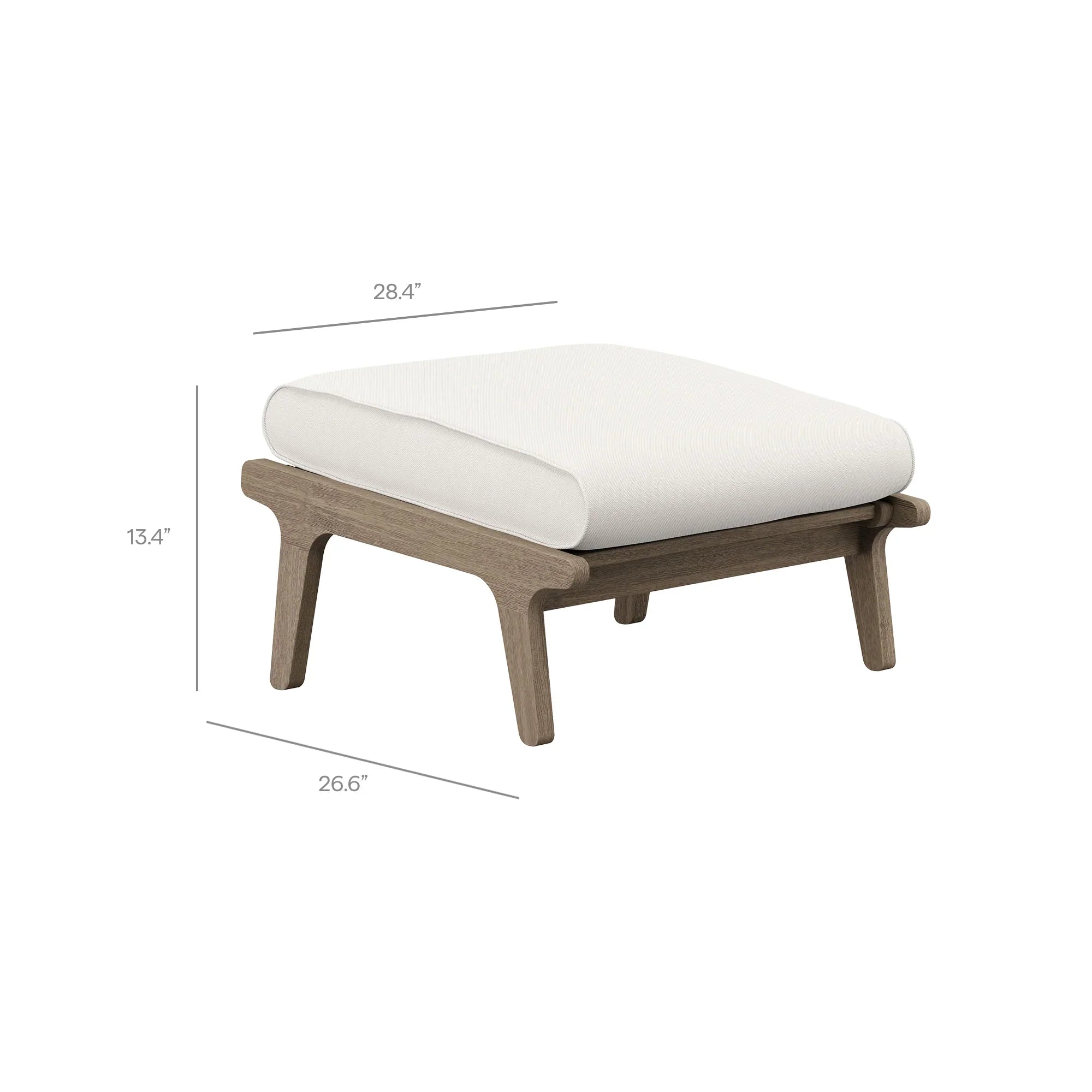 Saratoga Outdoor Patio Teak Wood Chair and Ottoman Set in Weathered