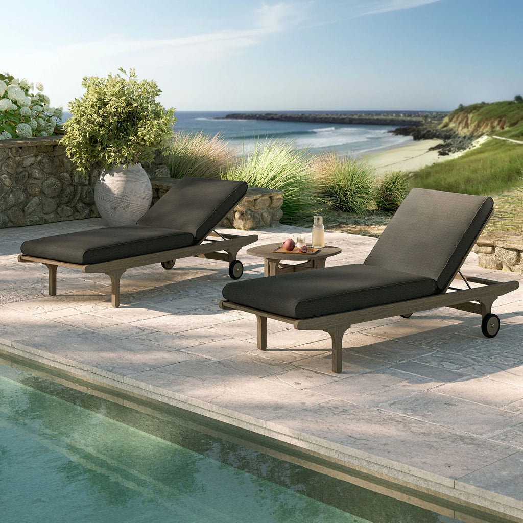 Saratoga Outdoor Teak Wood 3-Piece Chaise Lounge