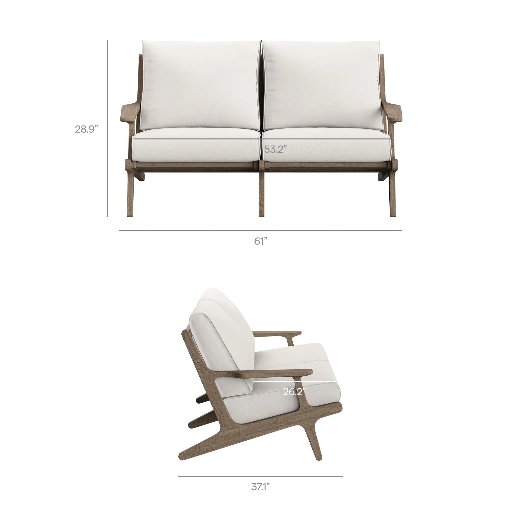 Saratoga 4-Piece Outdoor Teak Wood Furniture Set