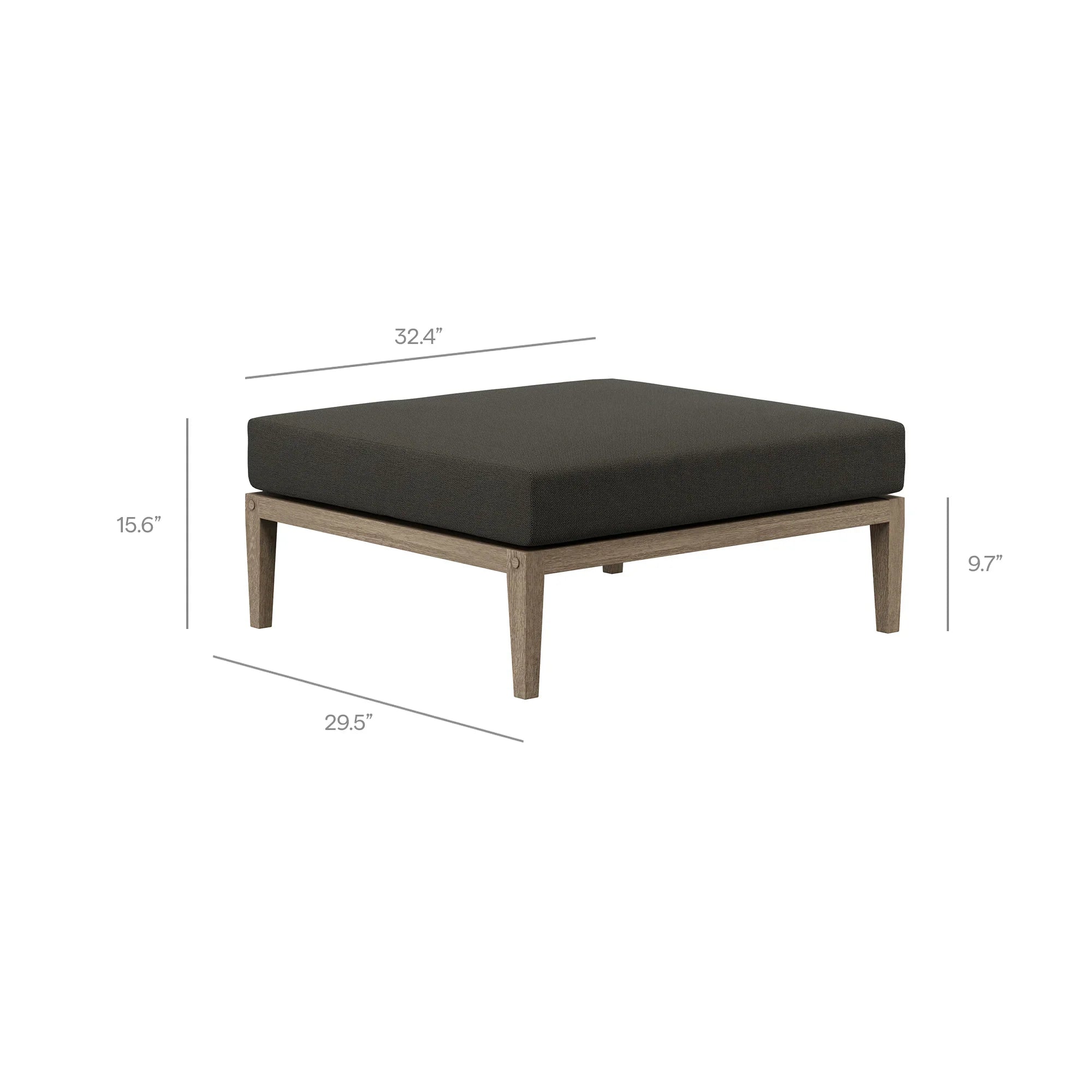 Northlake Outdoor Teak Wood Loveseat and Ottoman Set