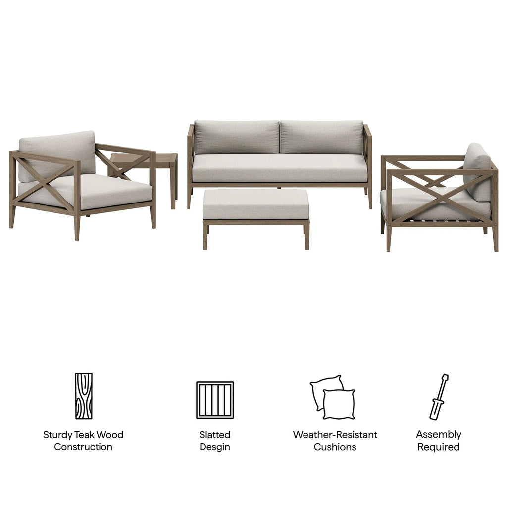 Northlake 5-Piece Outdoor Teak Wood Furniture Set