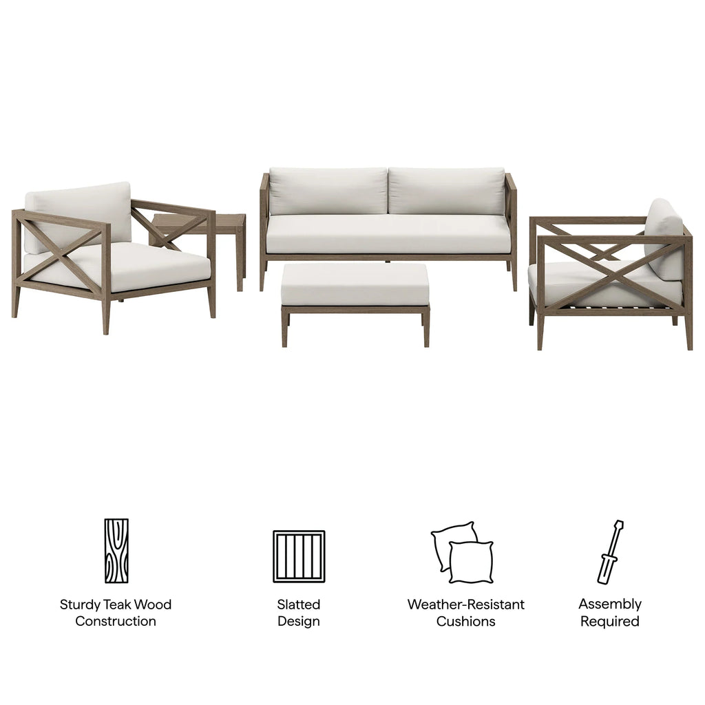 Northlake 5-Piece Outdoor Teak Wood Furniture Set