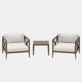 Northlake 3-Piece Outdoor Teak Wood Furniture Set with Armchair and Side Table