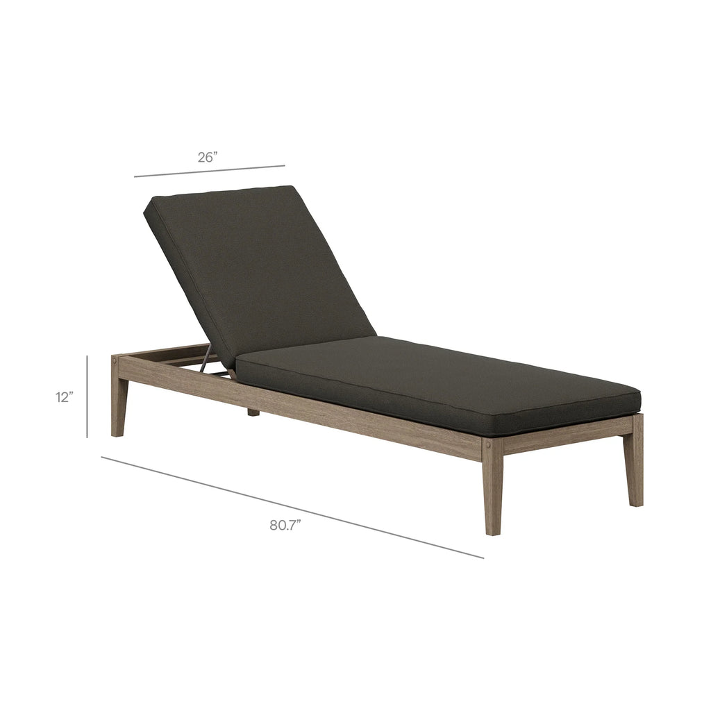 Northlake 3-Piece Outdoor Teak Wood Furniture Set with Chaise Lounges and Side Table