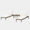Northlake 3-Piece Outdoor Teak Wood Furniture Set with Chaise Lounges and Side Table