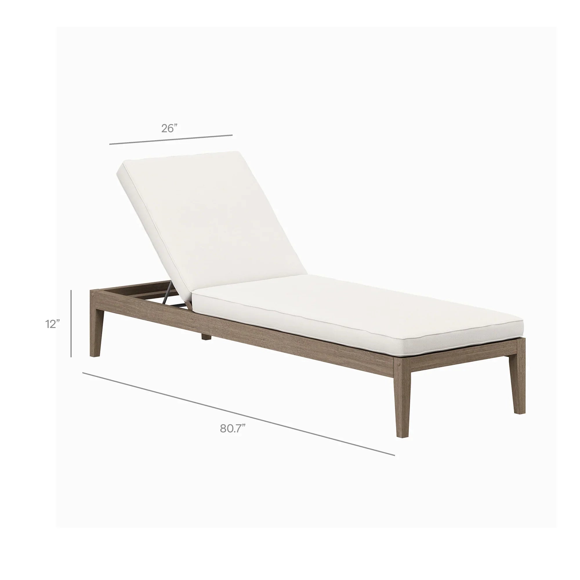 Northlake 3-Piece Outdoor Teak Wood Furniture Set with Chaise Lounges and Side Table