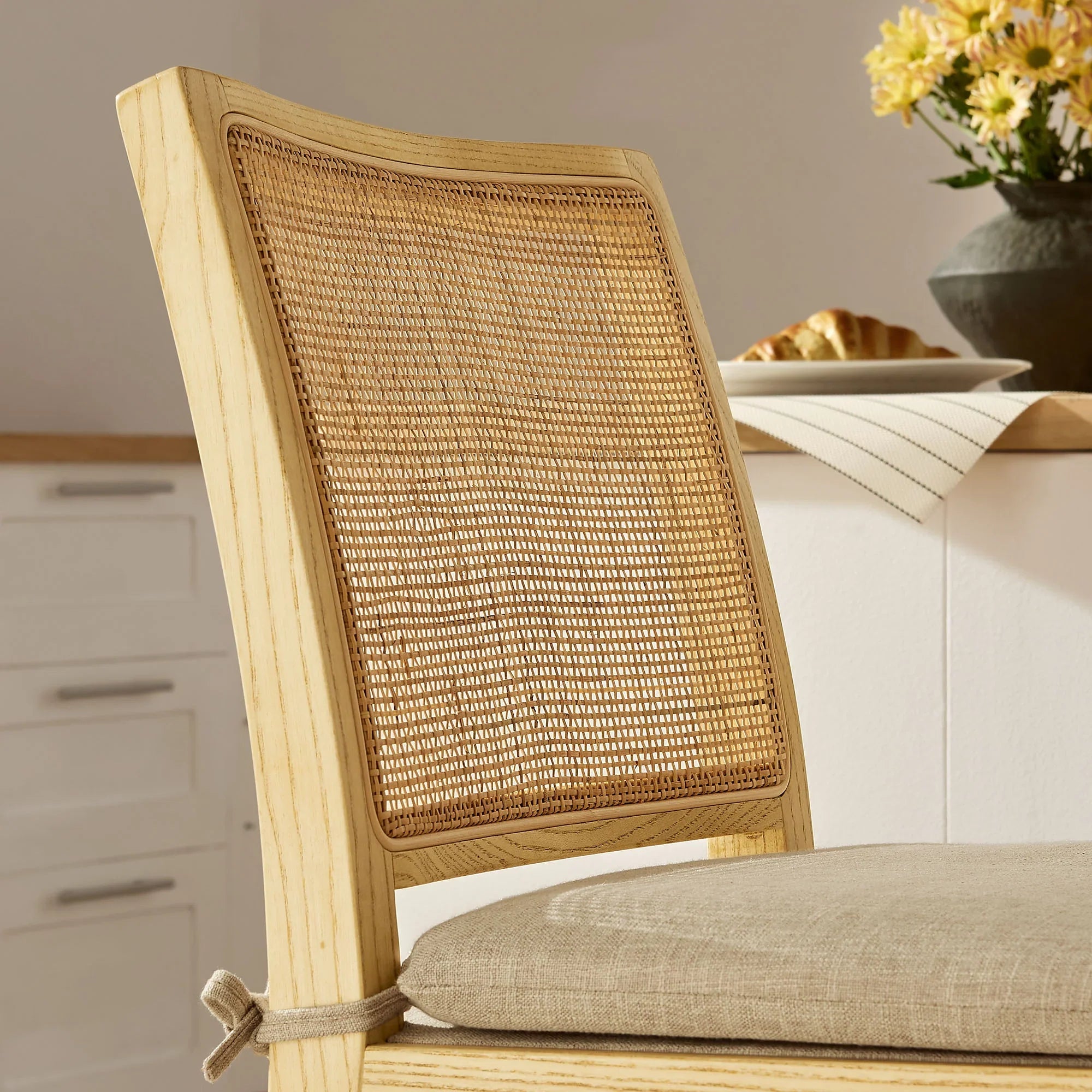 Ovard Wood and Rattan Counter Stool