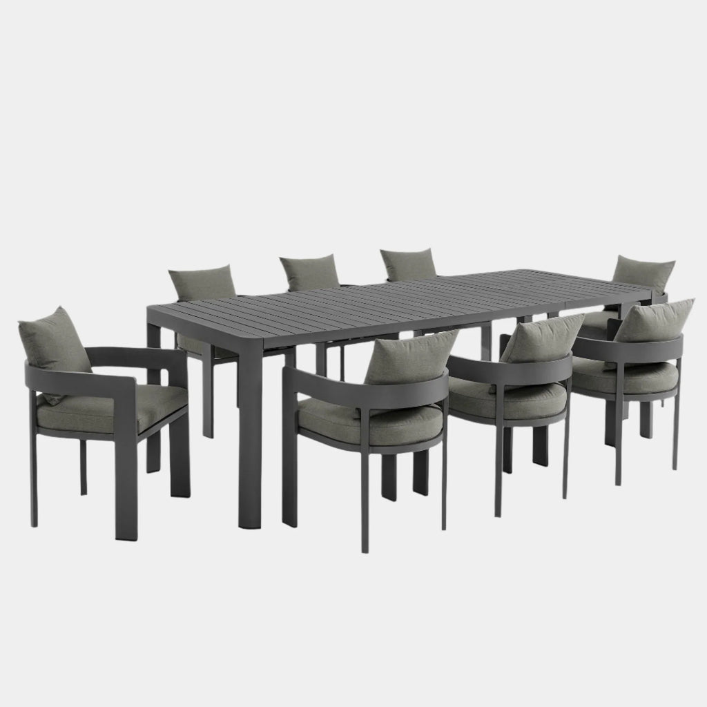 Tahoe 9-Piece Outdoor Patio Aluminum Dining Set