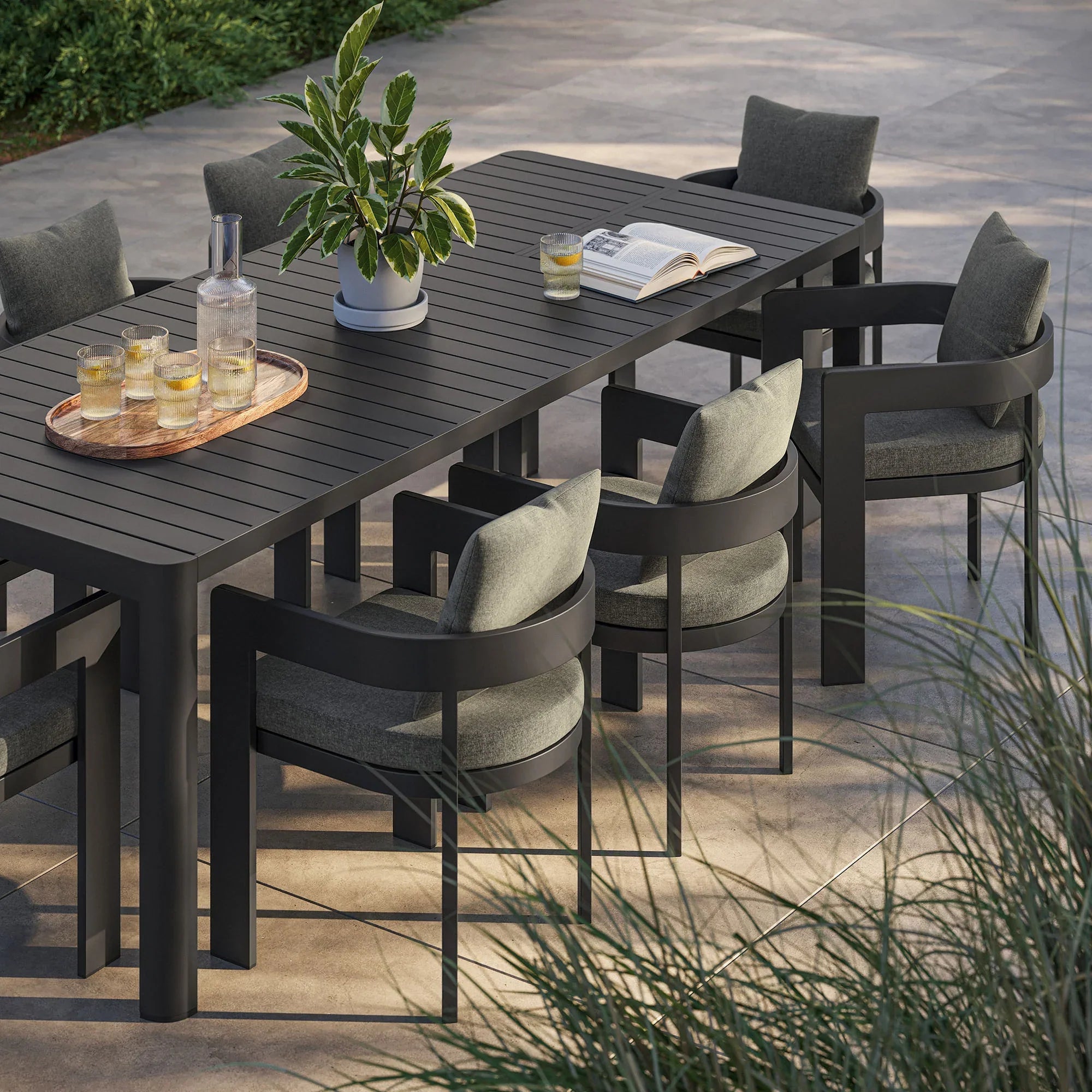 Tahoe 9-Piece Outdoor Patio Aluminum Dining Set