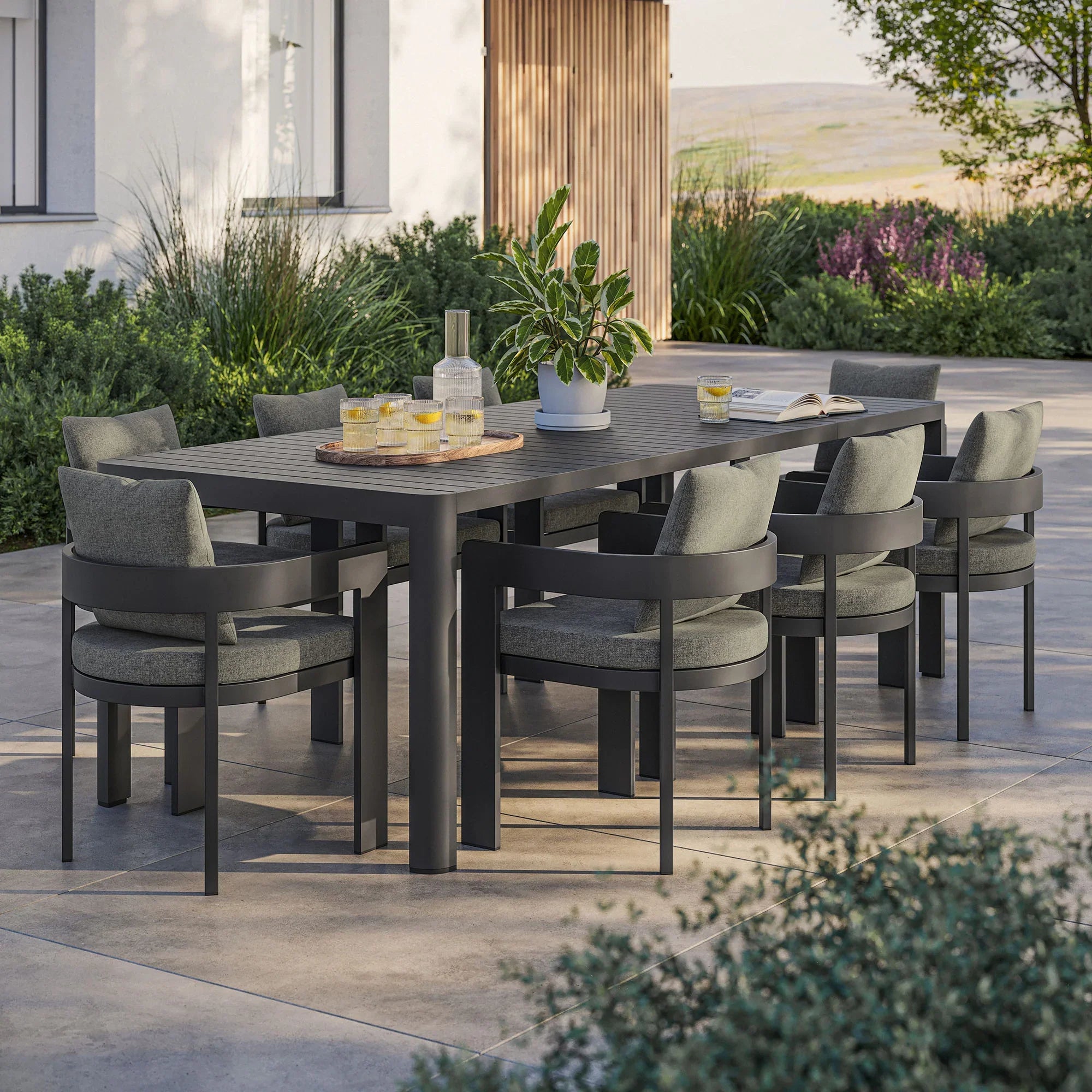 Tahoe 9-Piece Outdoor Patio Aluminum Dining Set