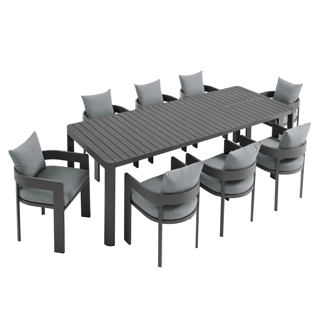 Tahoe 9-Piece Outdoor Patio Aluminum Dining Set