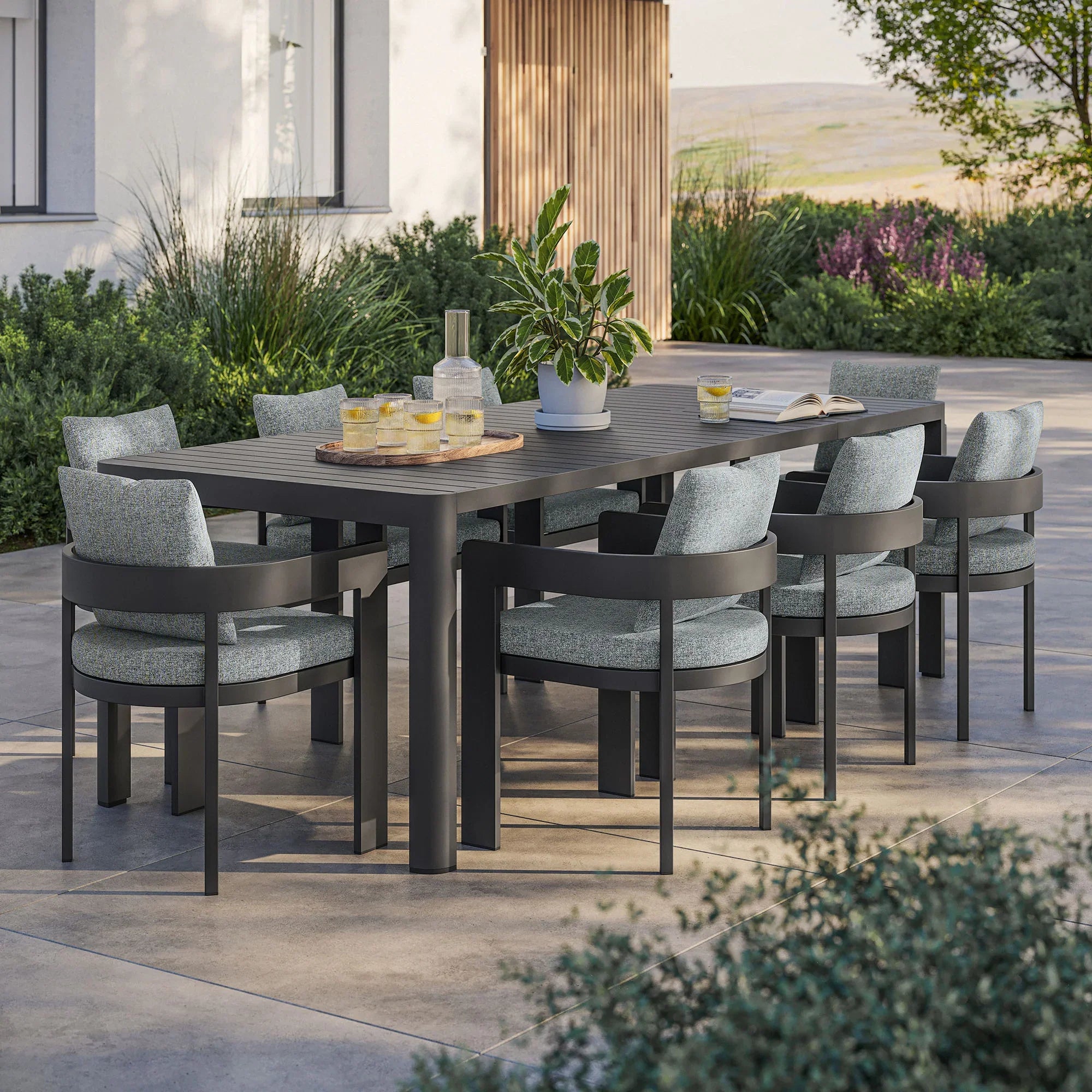 Tahoe 9-Piece Outdoor Patio Aluminum Dining Set