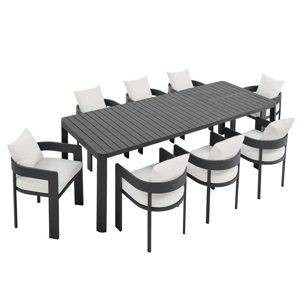 Tahoe 9-Piece Outdoor Patio Aluminum Dining Set