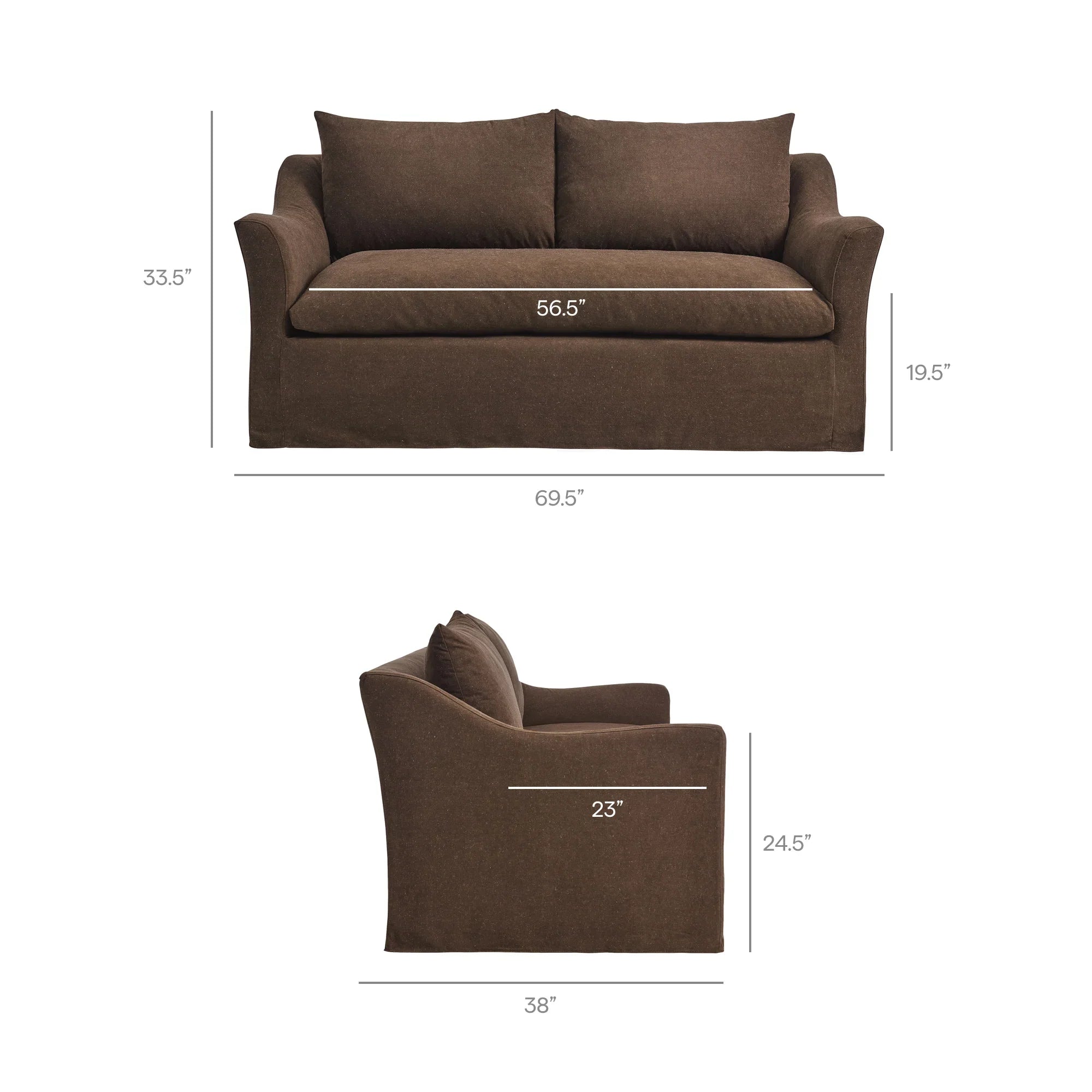 Somerset 70" Linen Blend Loveseat
