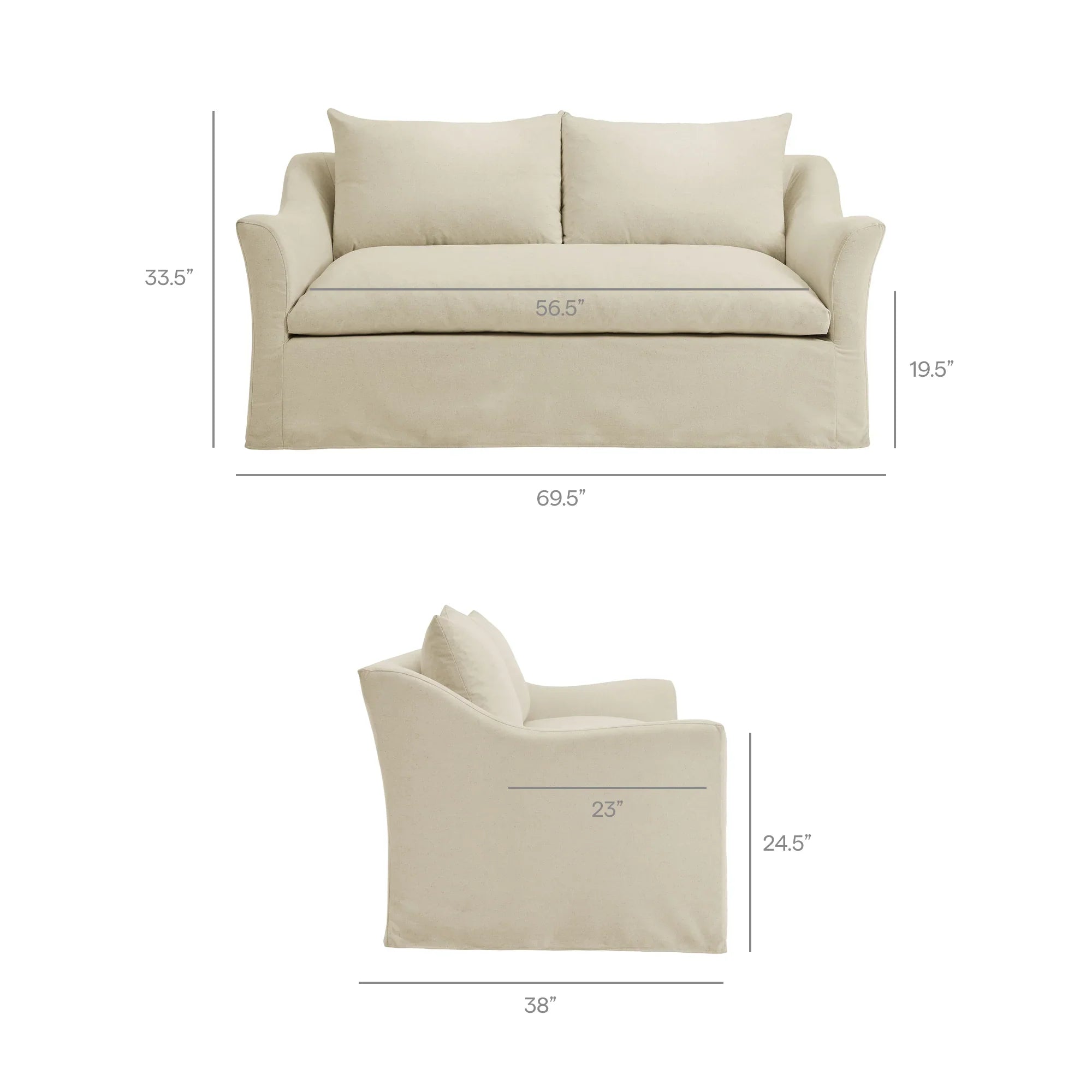 Somerset 70" Linen Blend Loveseat